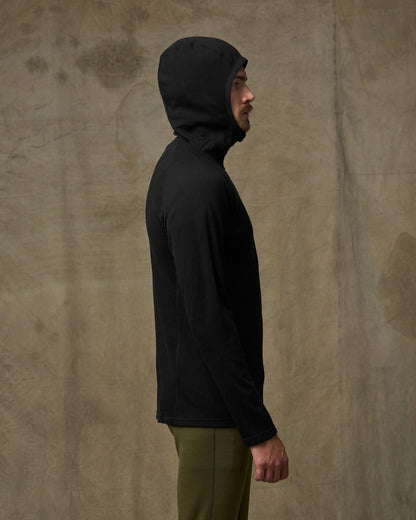 400g Merino Wool Hoodie - Black