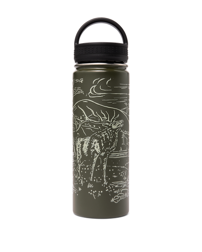 Insulated Water Bottle - Green / Wildlife