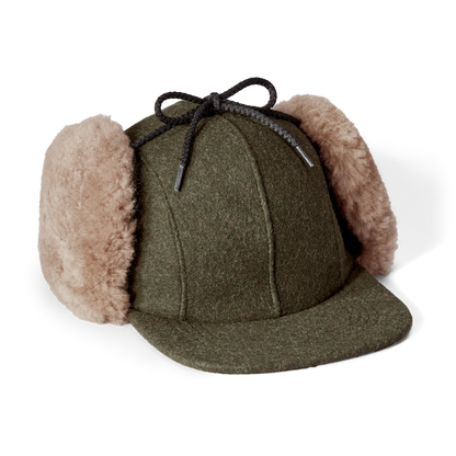 Double Mackinaw Wool Cap - Forest Green/acorn