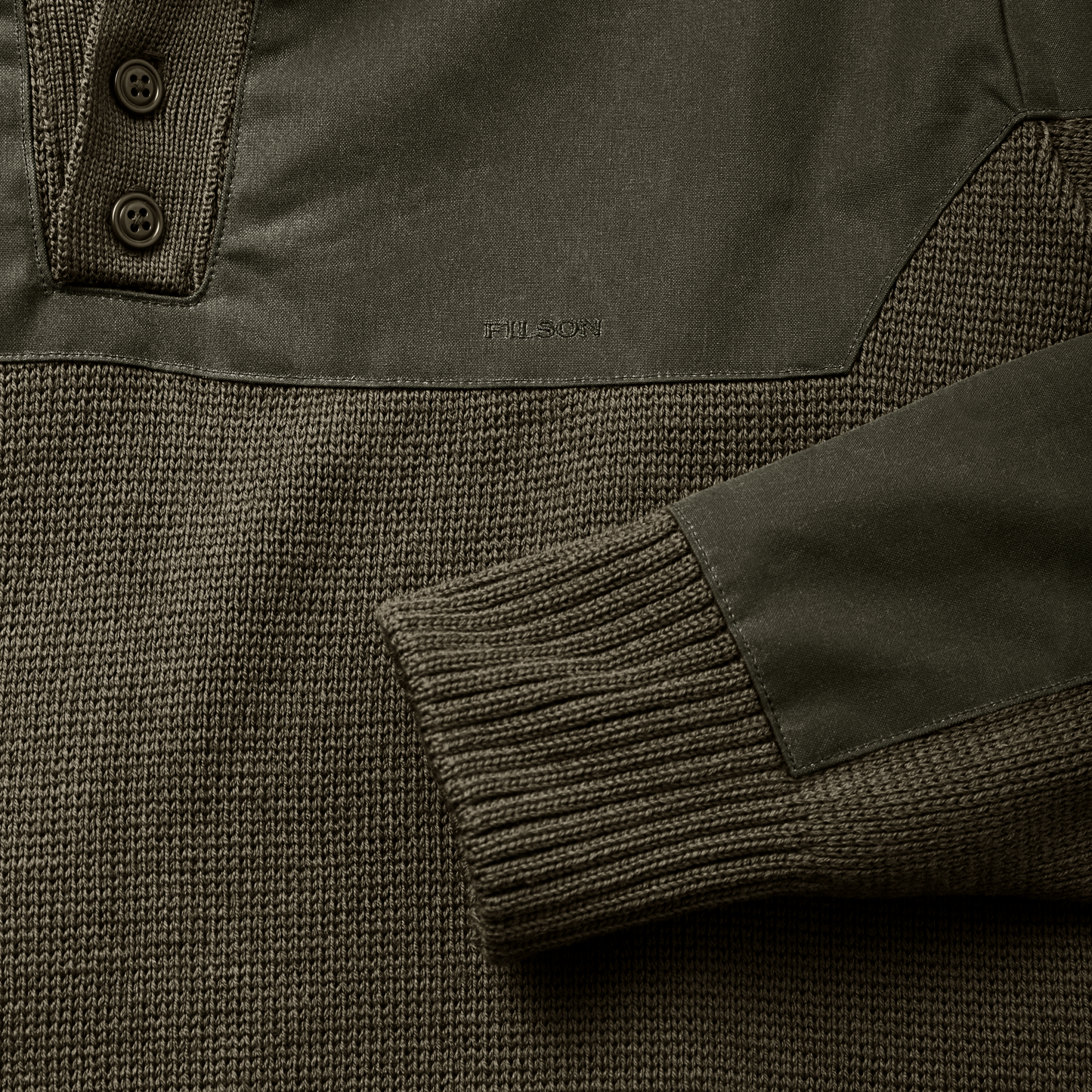 Henley Guide Sweater - Peat Green