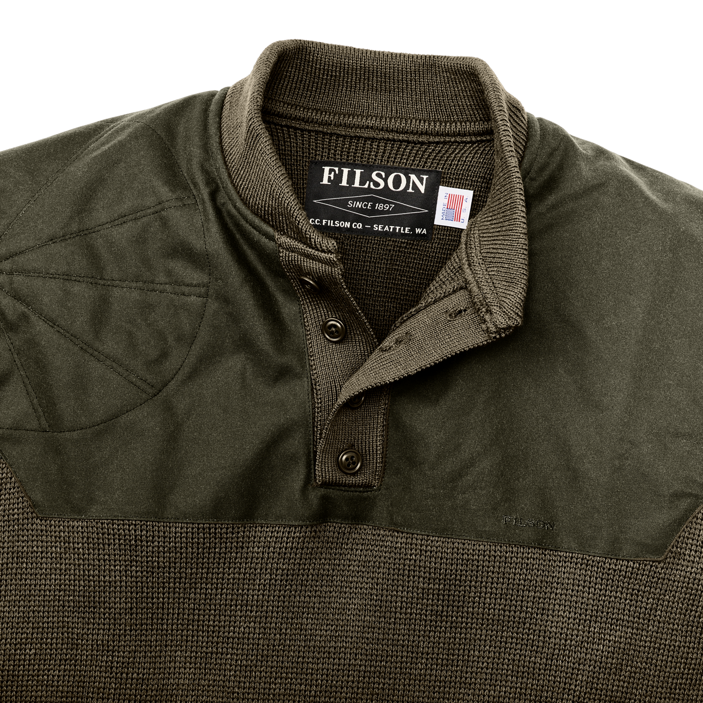Henley Guide Sweater - Peat Green
