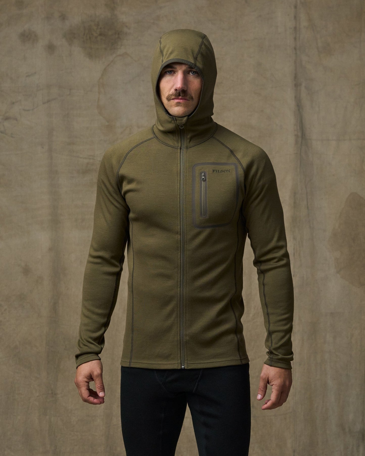 400g Merino Wool Hoodie - Dark Olive
