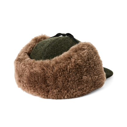 Double Mackinaw Wool Cap - Forest Green / Acorn