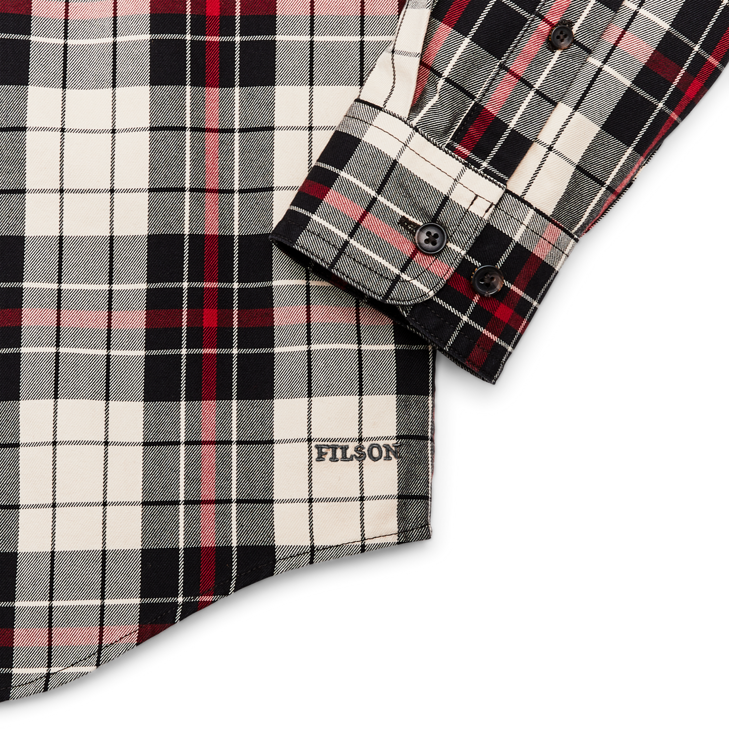 Lightweight Alaskan Guide Shirt - Off White Black Red