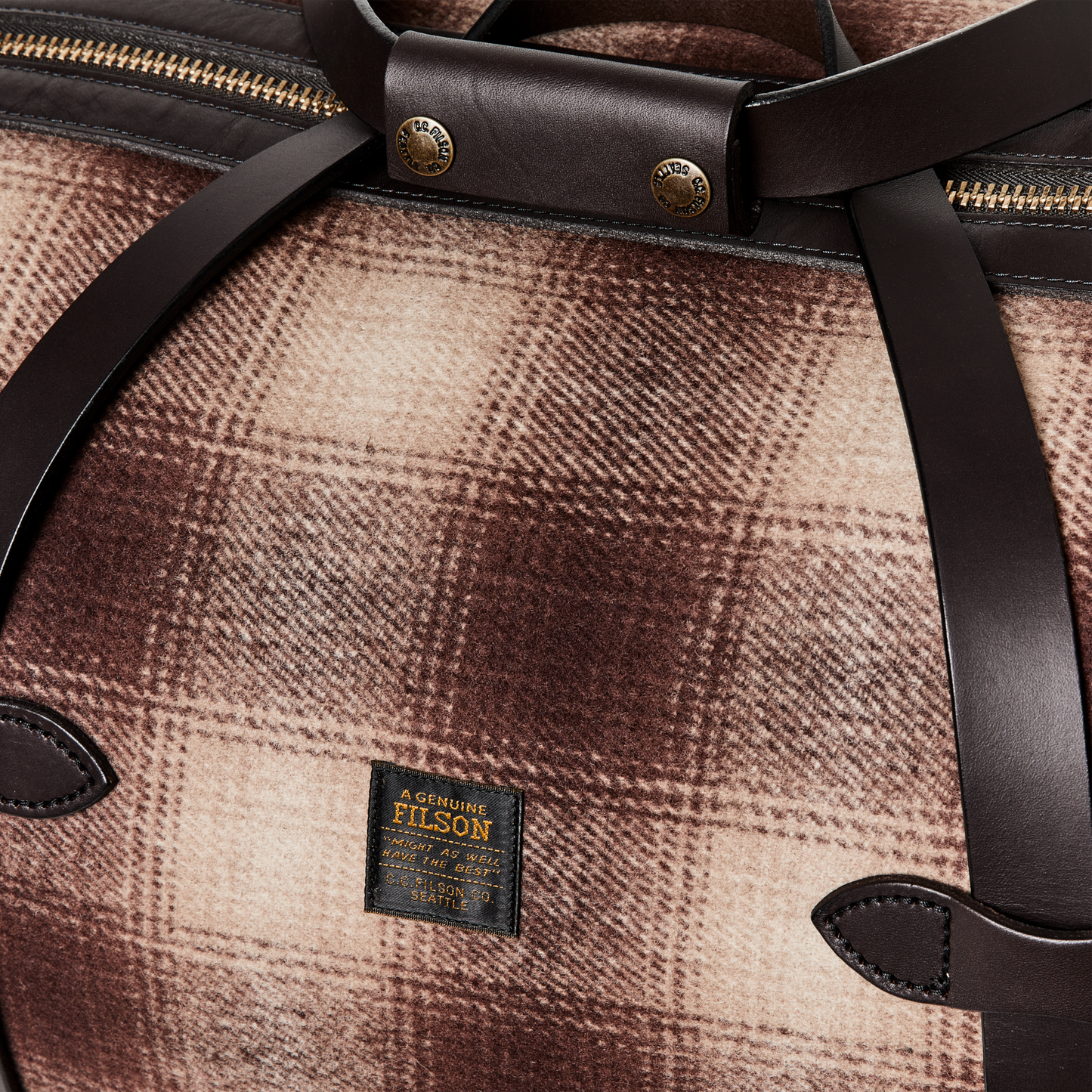Medium Mackinaw Wool Duffle - Brown / Tan Ombre
