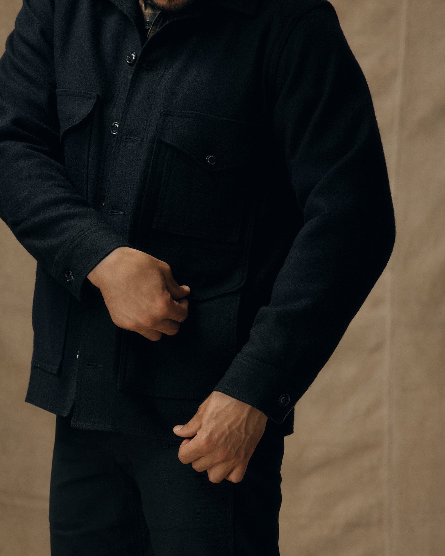 Mackinaw Wool Cruiser Jacket - Dark Navy / Solid
