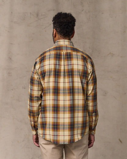 Madras Button-Down Shirt - Tan / Spruce Multicolor
