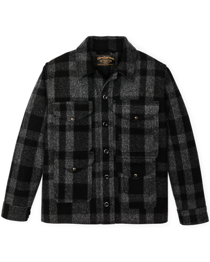 1940s Mackinaw Wool Cruiser Jacket - Charcoal / Black Heritage Plaid