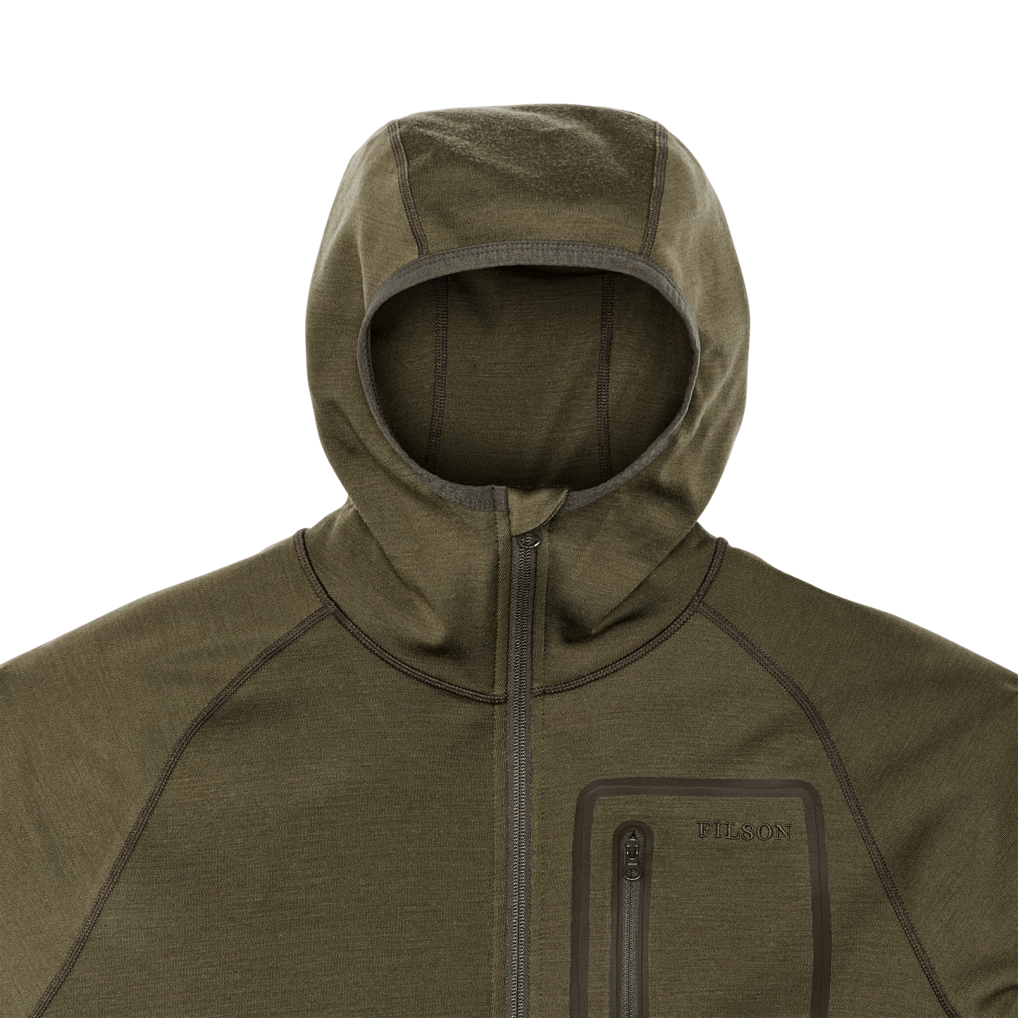 400g Merino Wool Hoodie - Dark Olive
