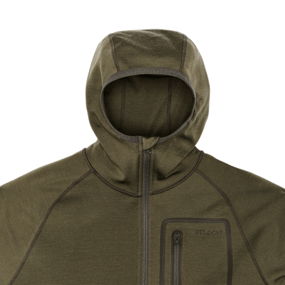 400g Merino Wool Hoodie - Dark Olive