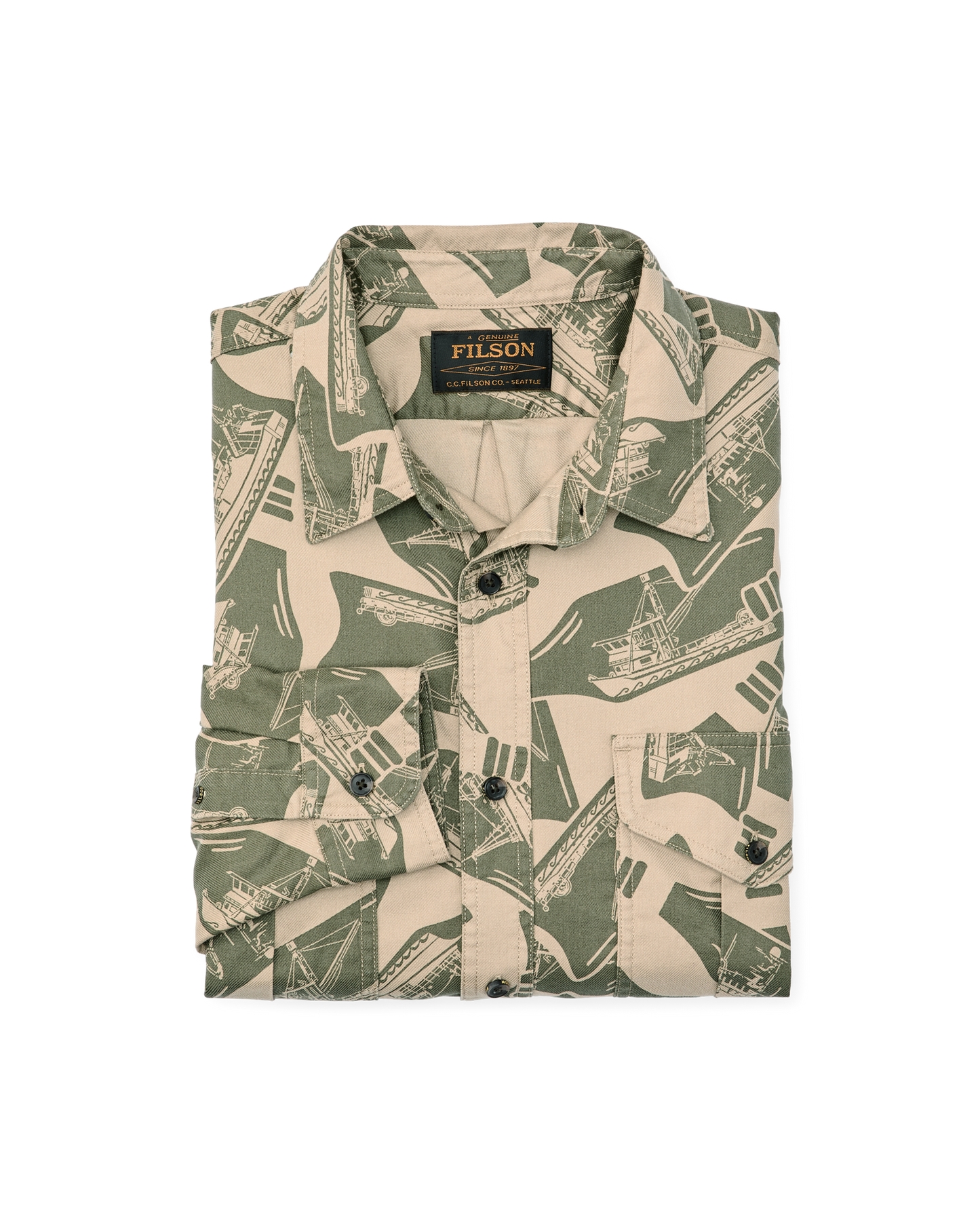 Lightweight Alaskan Guide Shirt - Khaki / Print