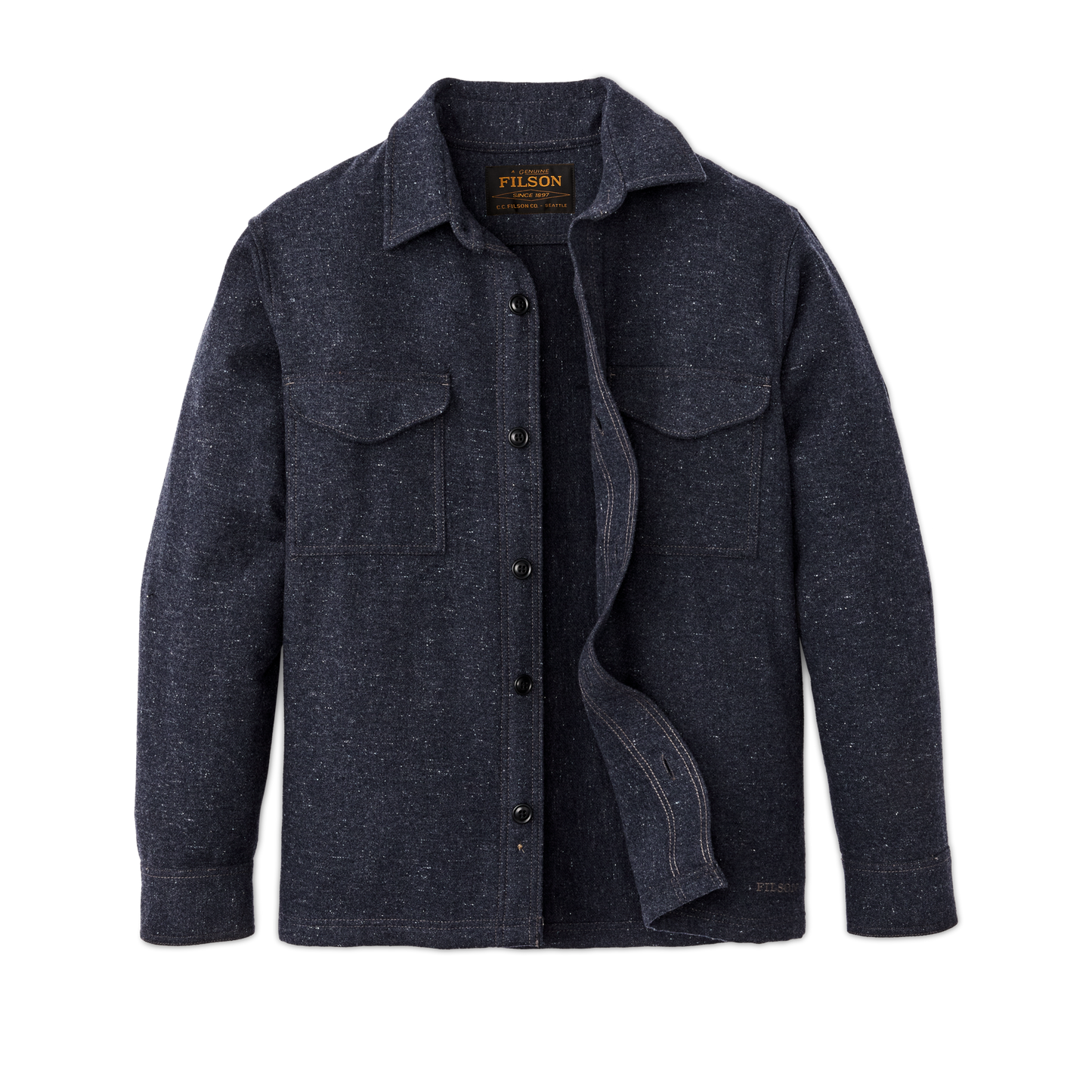 Heathered Wool Jac-shirt - Blue Heather