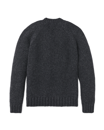 3-gauge Alpaca Blend Sweater - Black Heather