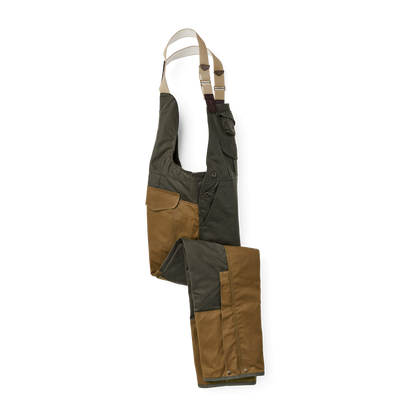Double Hunting Bibs With Zipper - Otter Green / Dark Tan