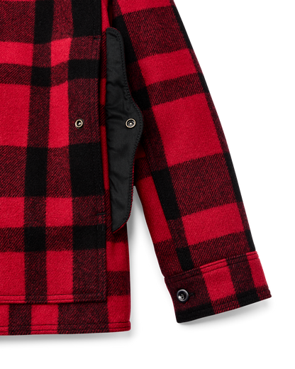 1940s Mackinaw Wool Cruiser Jacket - Red / Black Heritage Plaid