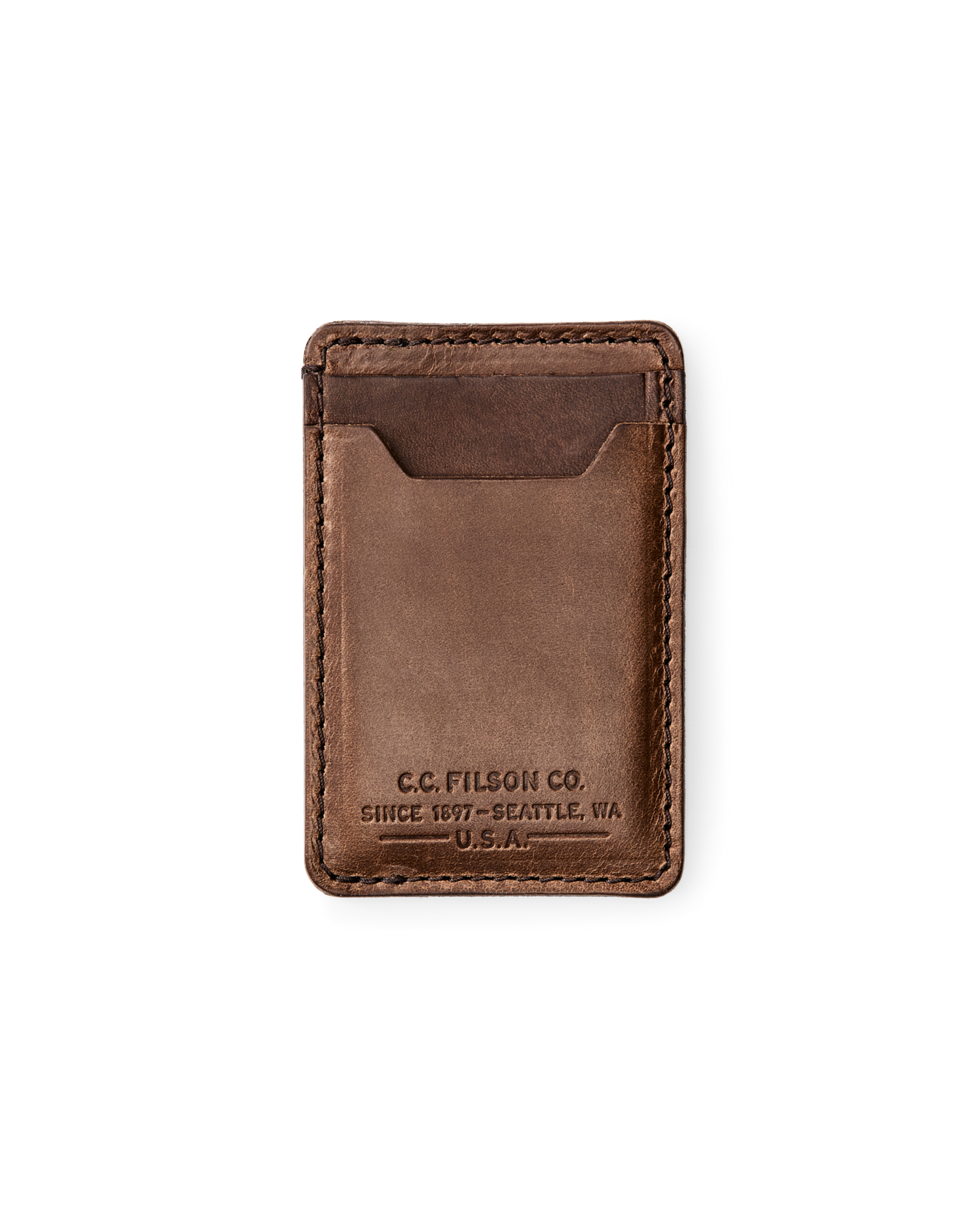 Filson Leather Card Case - Natural Brown