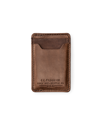 Filson Leather Card Case - Natural Brown