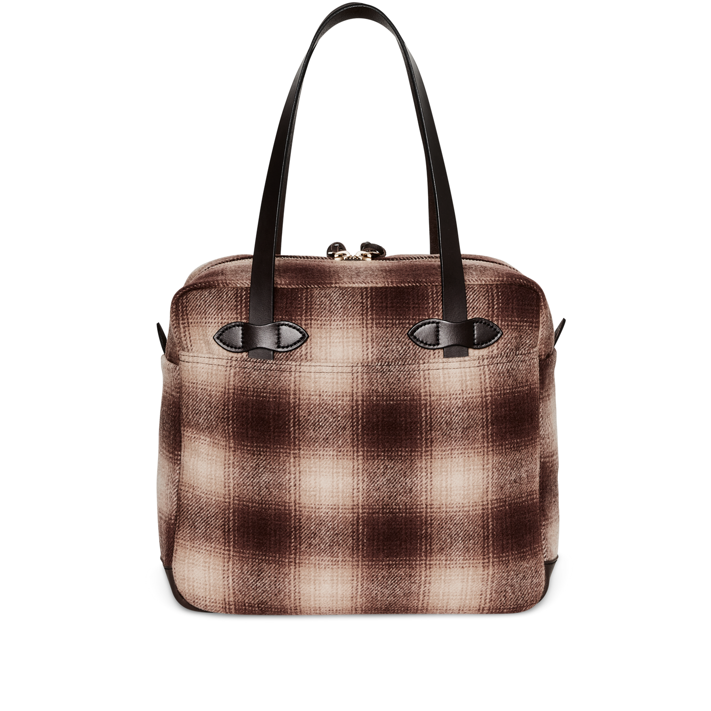 Mackinaw Wool Zipper Tote Bag - Brown / Tan Ombre