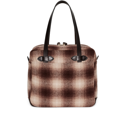 Mackinaw Wool Zipper Tote Bag - Brown / Tan Ombre