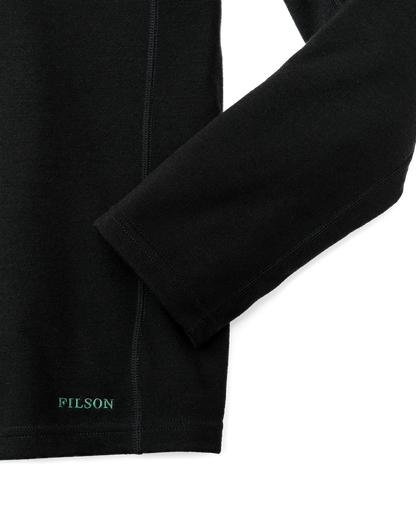 400g Merino Wool Long Sleeve Half-zip - Black