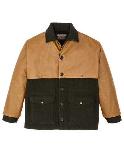 Mackinaw Wool Caped Cruiser Jacket - Peat Black / Dark Tan