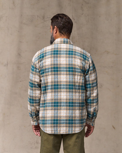 Insulated Flannel Jac-shirt - Teal / Khaki Plaid