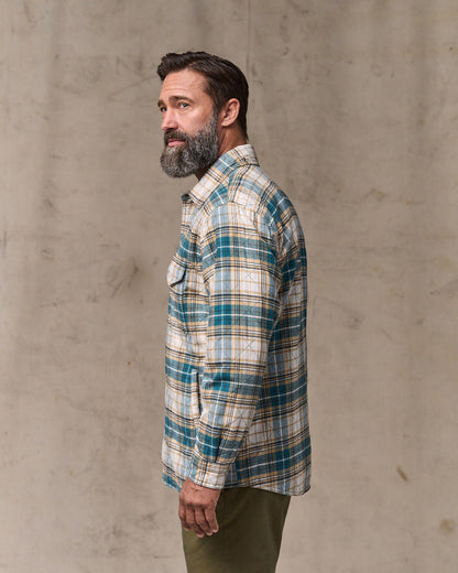 Insulated Flannel Jac-shirt - Teal / Khaki Plaid