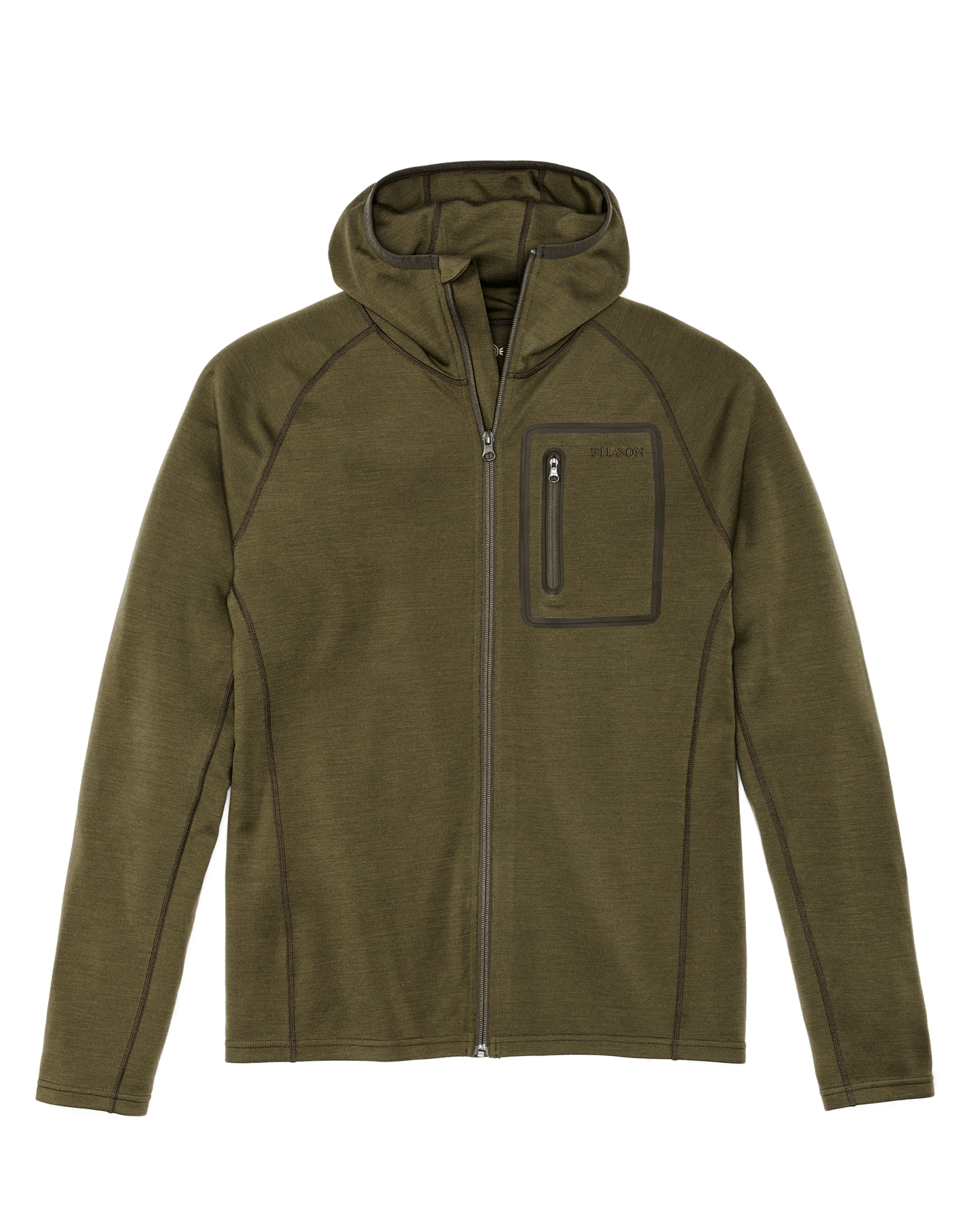 400g Merino Wool Hoodie - Dark Olive