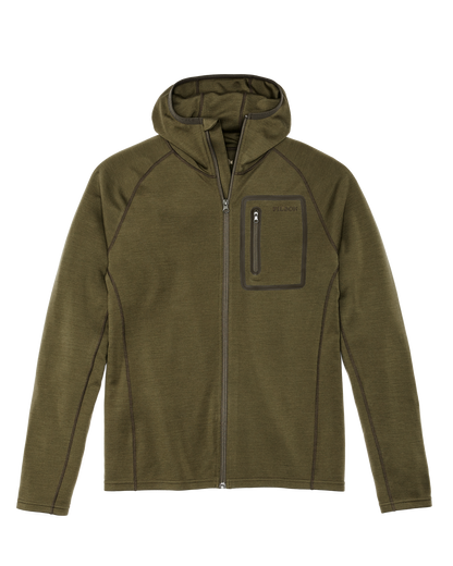400g Merino Wool Hoodie - Dark Olive