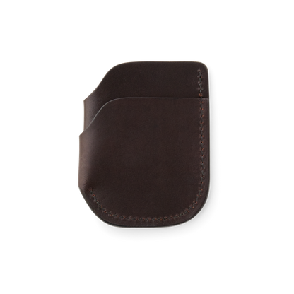 Bridle Leather Front Pocket Cash & Card Case - Brown Leather