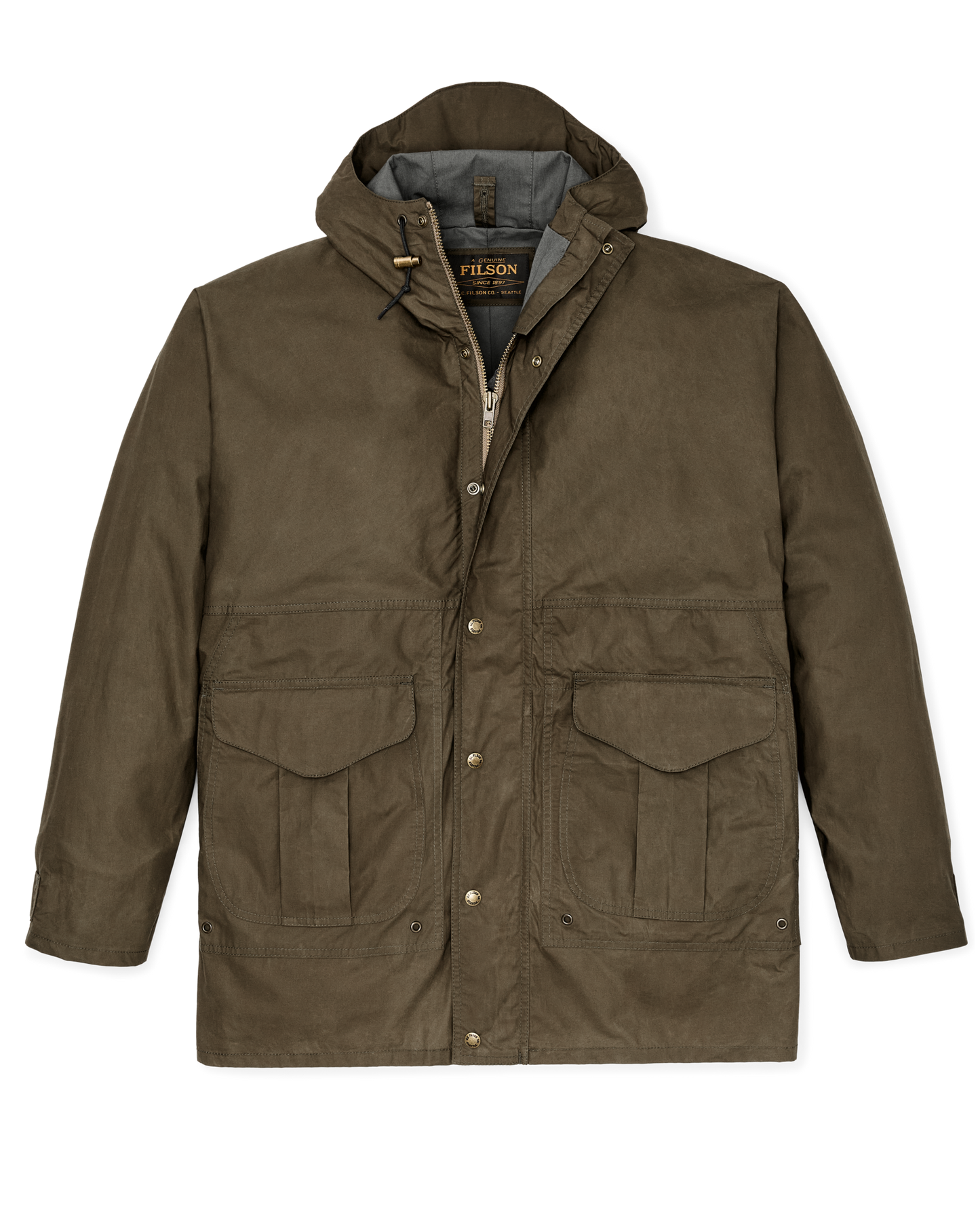 Dry Wax Omak Coat - Burnt Olive
