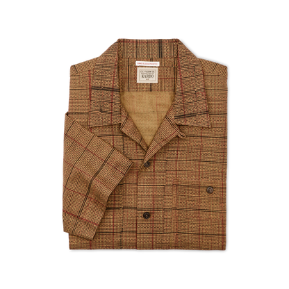 Handprinted Camp Shirt - Natural / Check Print