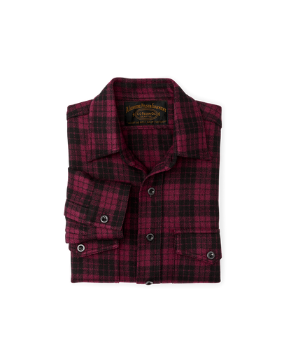 1922 Archive Wool Shirt - Deep Crimson / Black Plaid