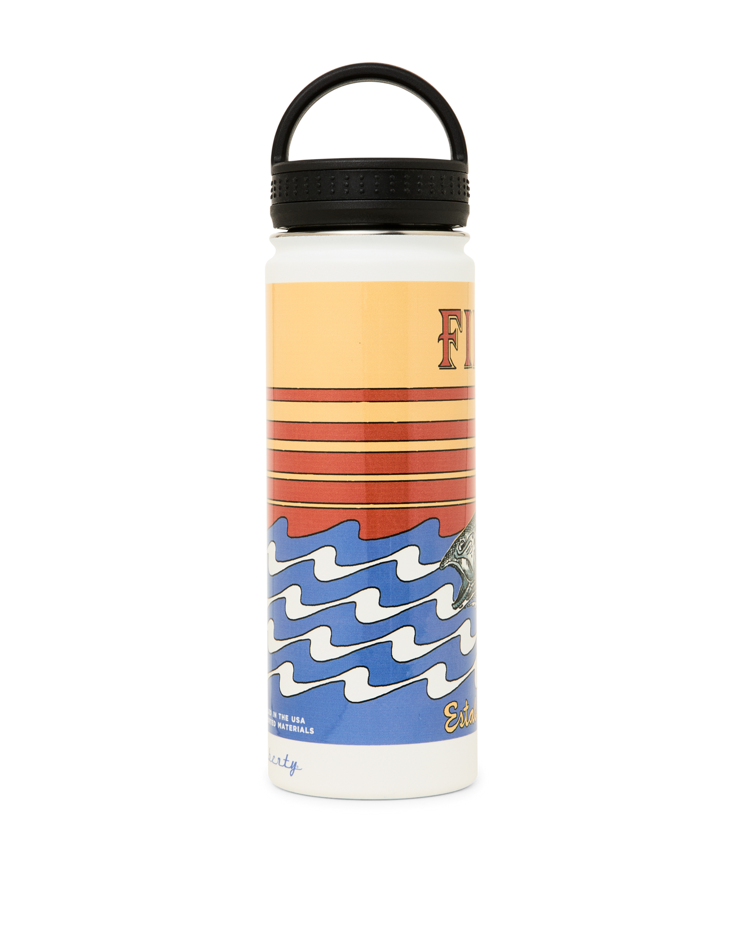 Insulated Water Bottle - White / Dusk Fish