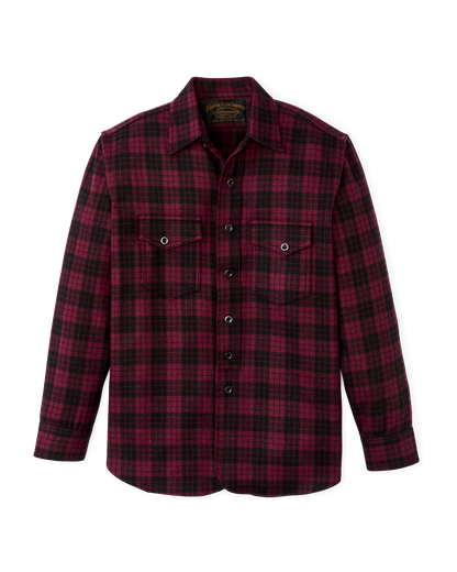 1922 Archive Wool Shirt - Deep Crimson / Black Plaid
