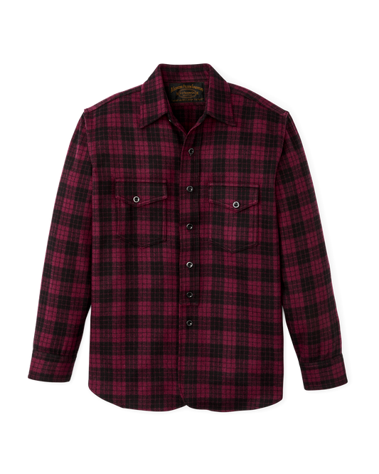 1922 Archive Wool Shirt - Deep Crimson / Black Plaid