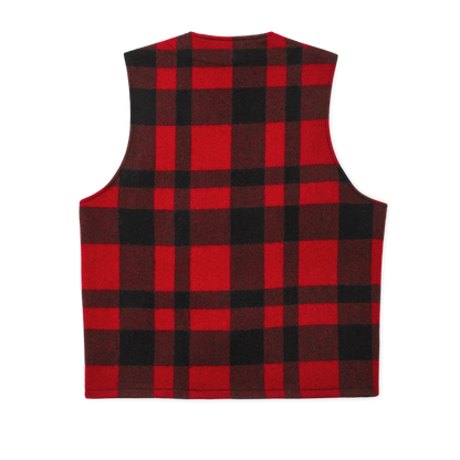 Mackinaw Wool Vest - Red/black Plaid