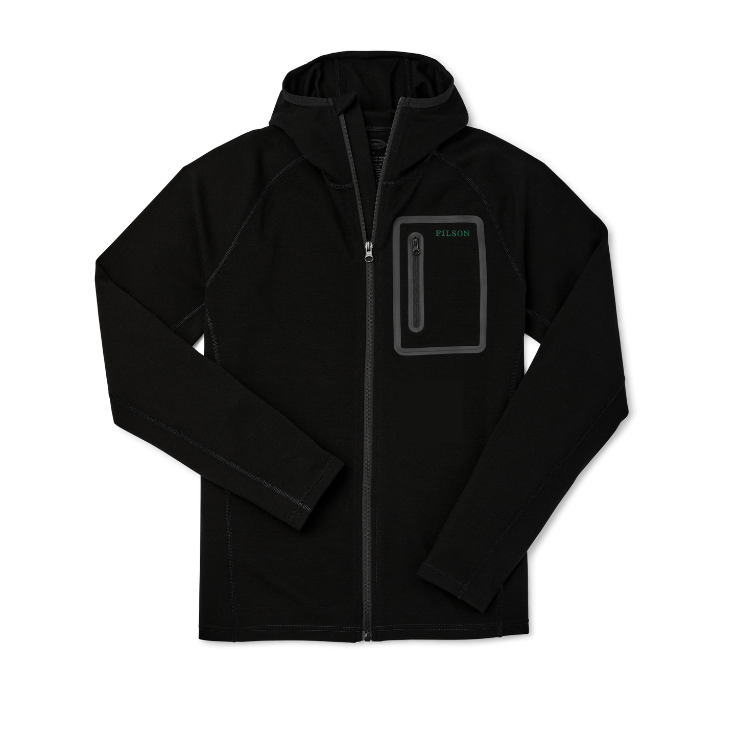 400g Merino Wool Hoodie - Black