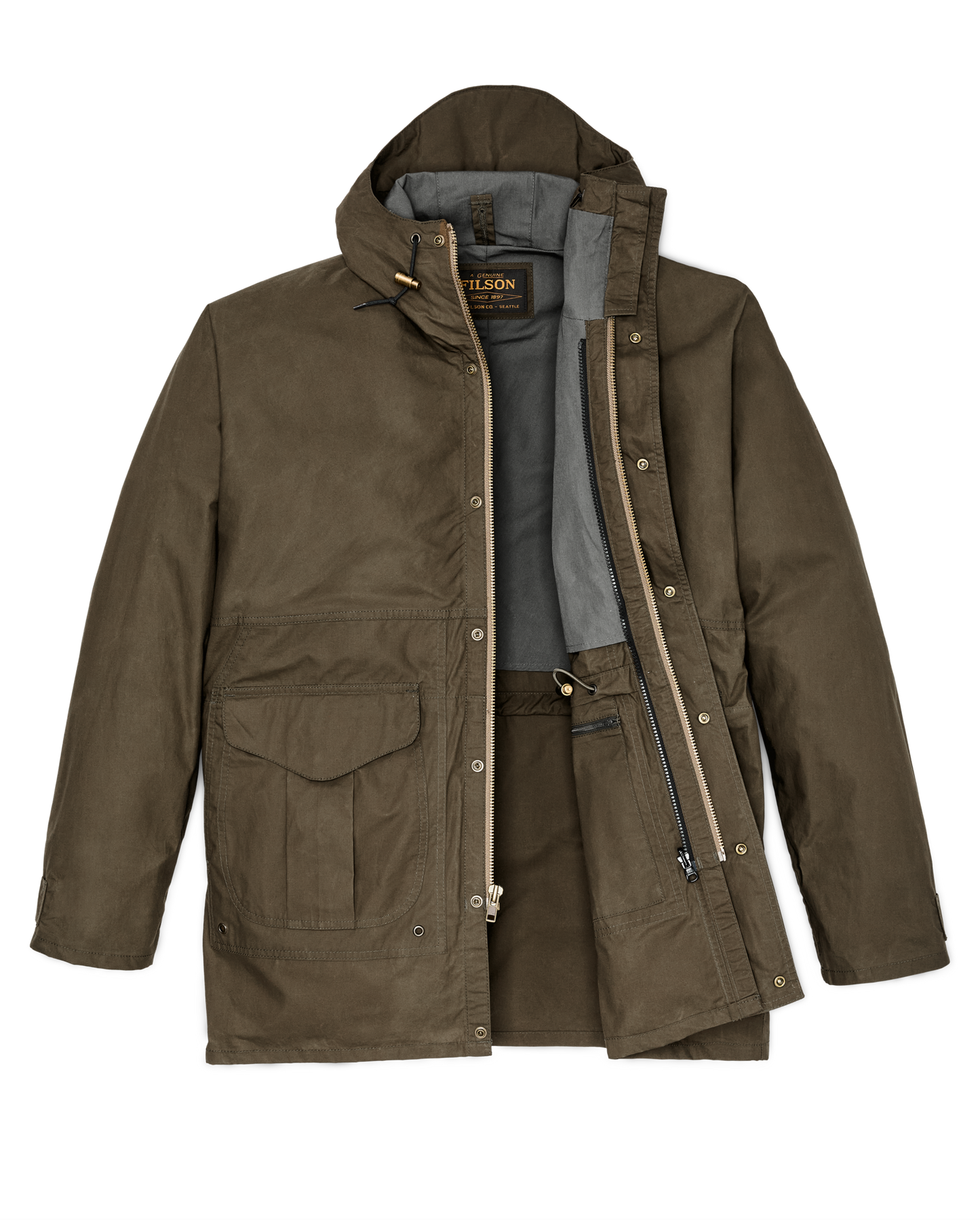 Dry Wax Omak Coat - Burnt Olive