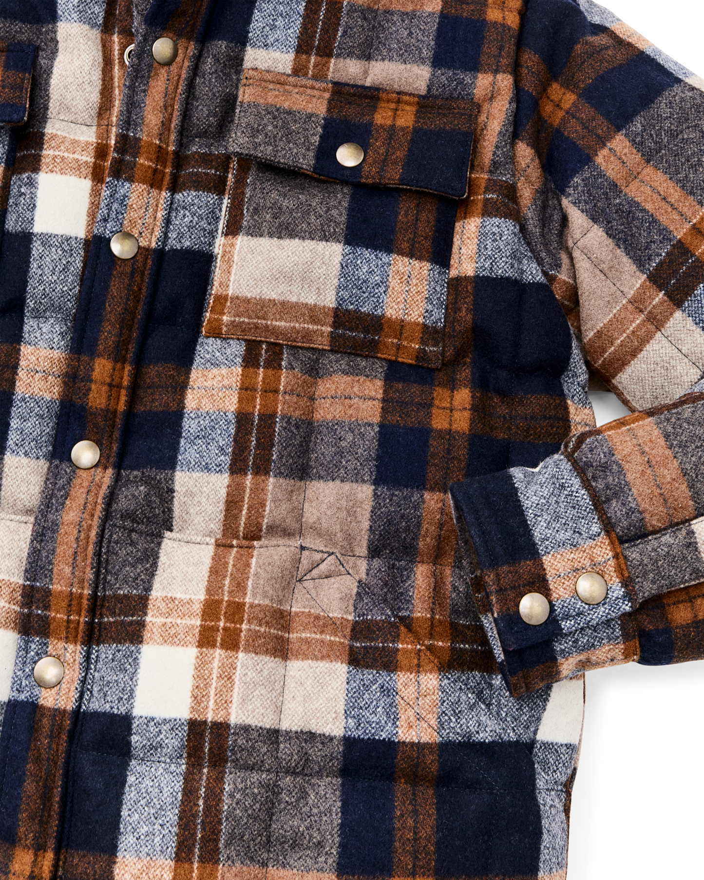 Filson X Crescent Down Works Jacket - Navy Bronze Plaid