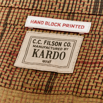 Handprinted Camp Shirt - Natural / Check Print