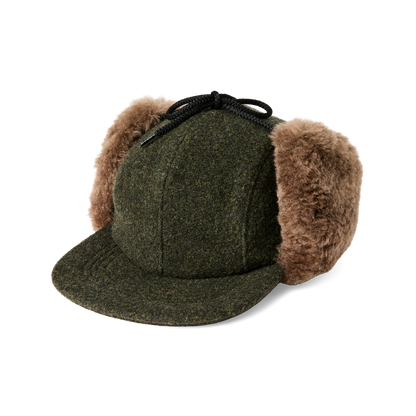 Double Mackinaw Wool Cap - Forest Green / Acorn