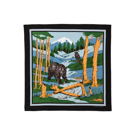 Black Bear Bandana  - Black / Bear Raven