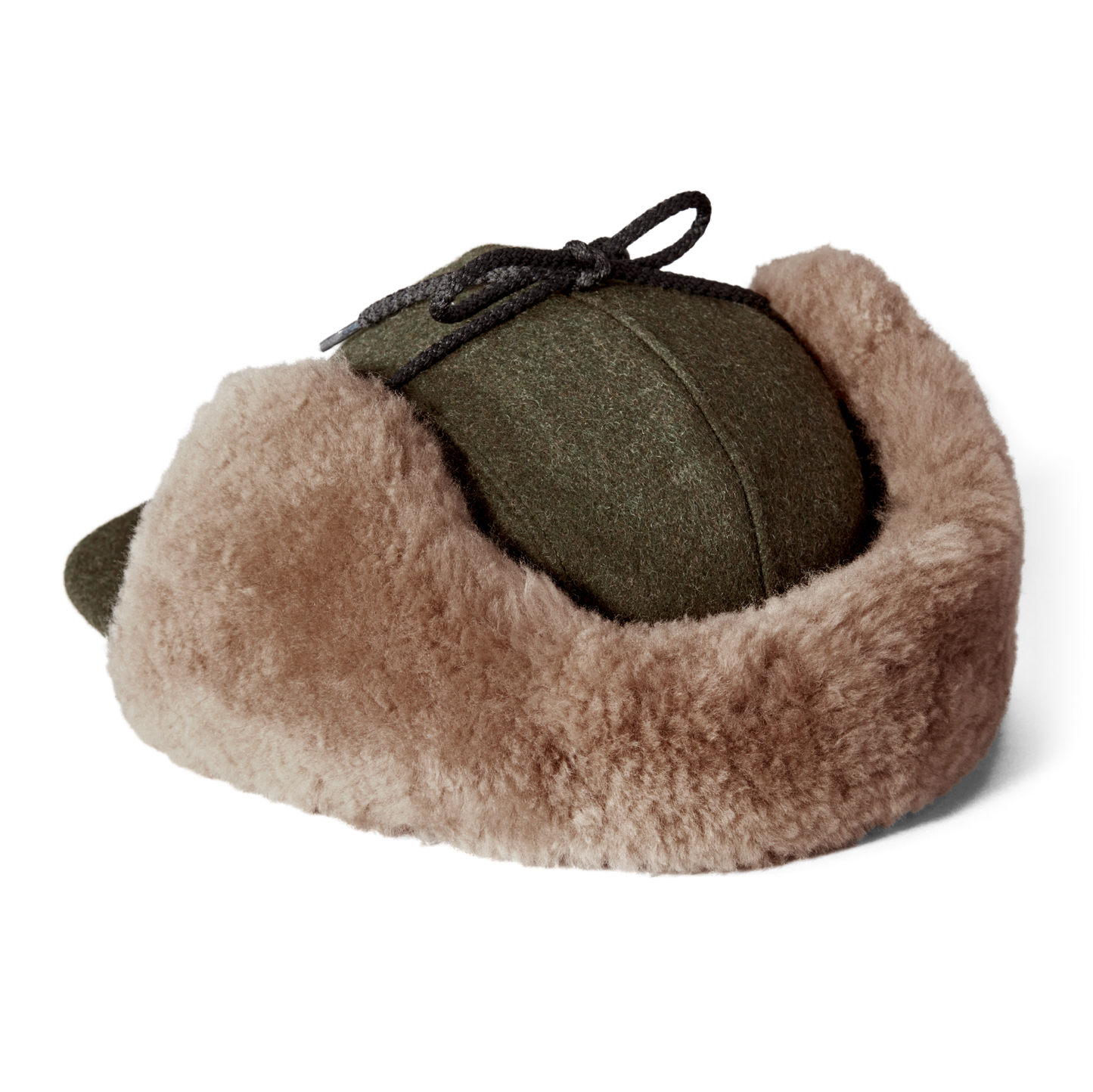 Double Mackinaw Wool Cap - Forest Green/acorn