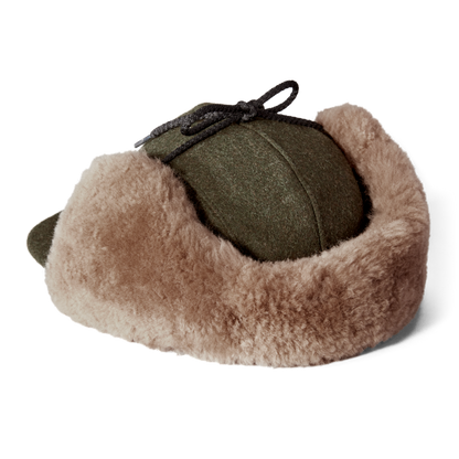 Double Mackinaw Wool Cap - Forest Green/acorn