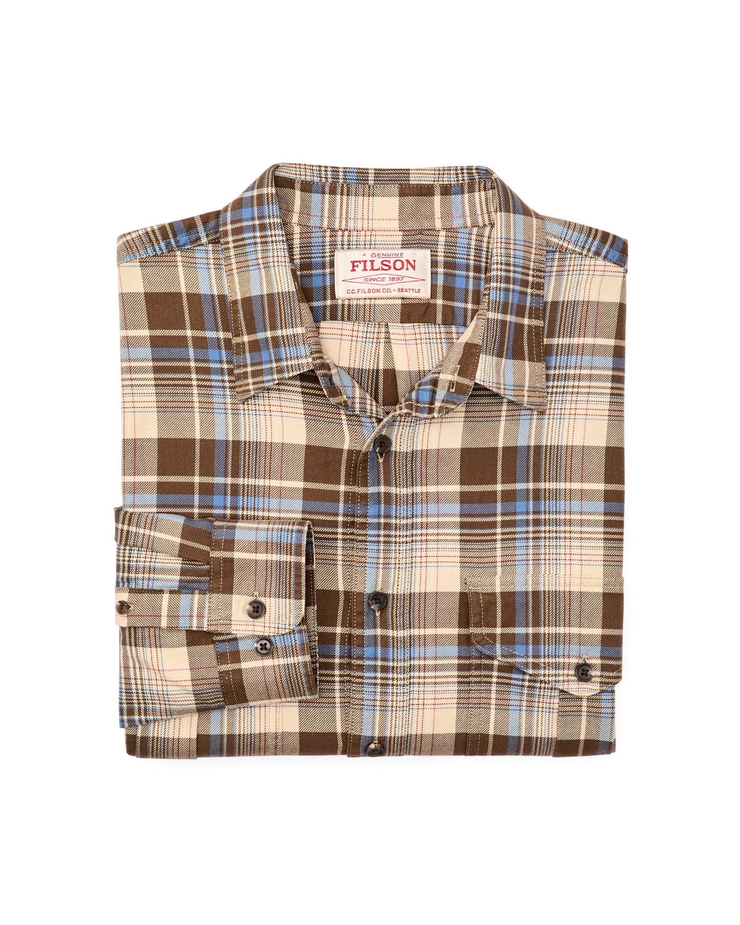 Lightweight Alaskan Guide Shirt - Cream / Blue / Multi Plaid