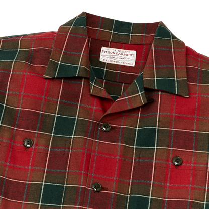 Elk Heights Camp Shirt - Sycamore Green / Red Plaid