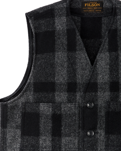 Mackinaw Wool Vest - Charcoal / Black Heritage Plaid