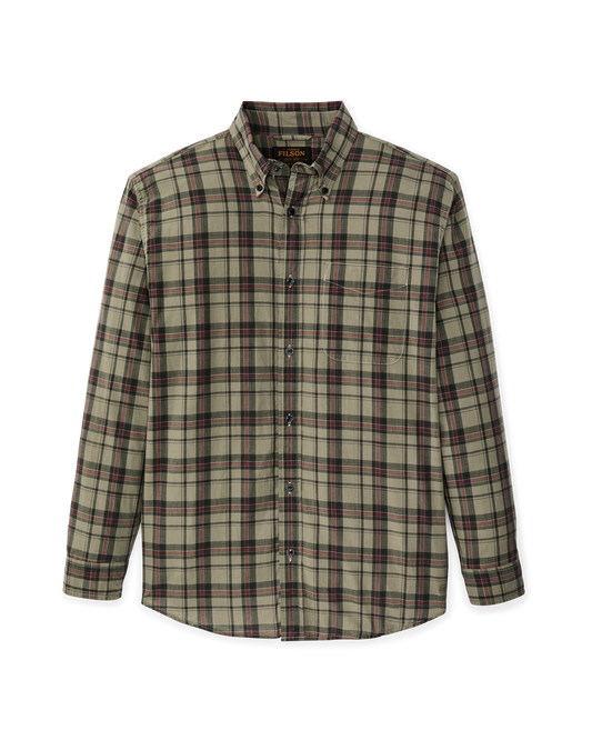 Madras Button-Down Shirt - Olive / Gravel Plaid